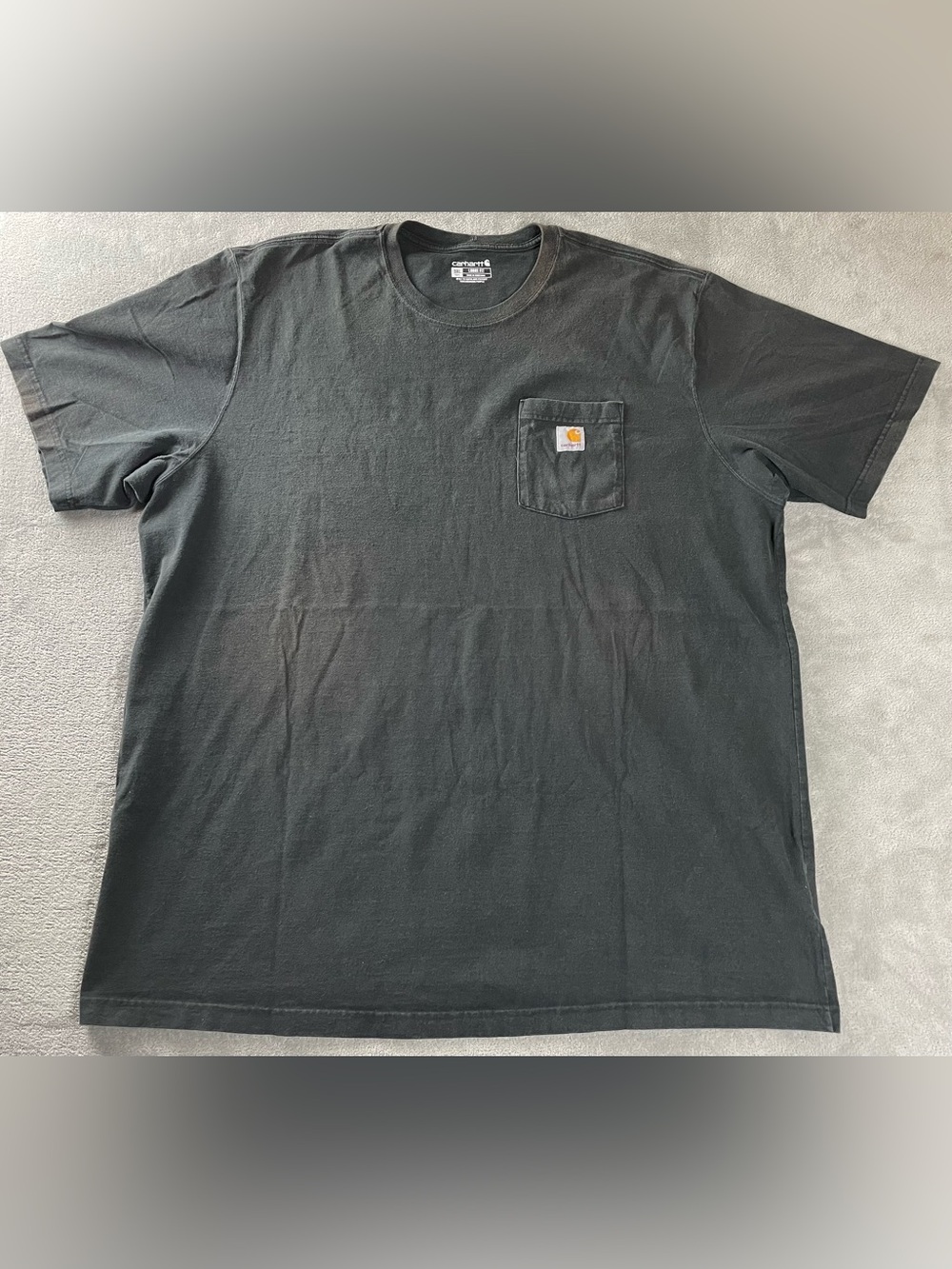 Carhartt Shirt Mens 3XL Black Pocket Distressed Short Sleeve Loose Fit K87 Faded